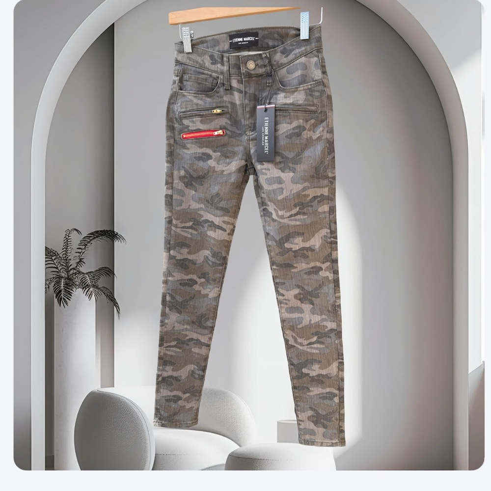 NWT Etienne Marcel Camo jeans SZ 25 - Picture 12 of 13